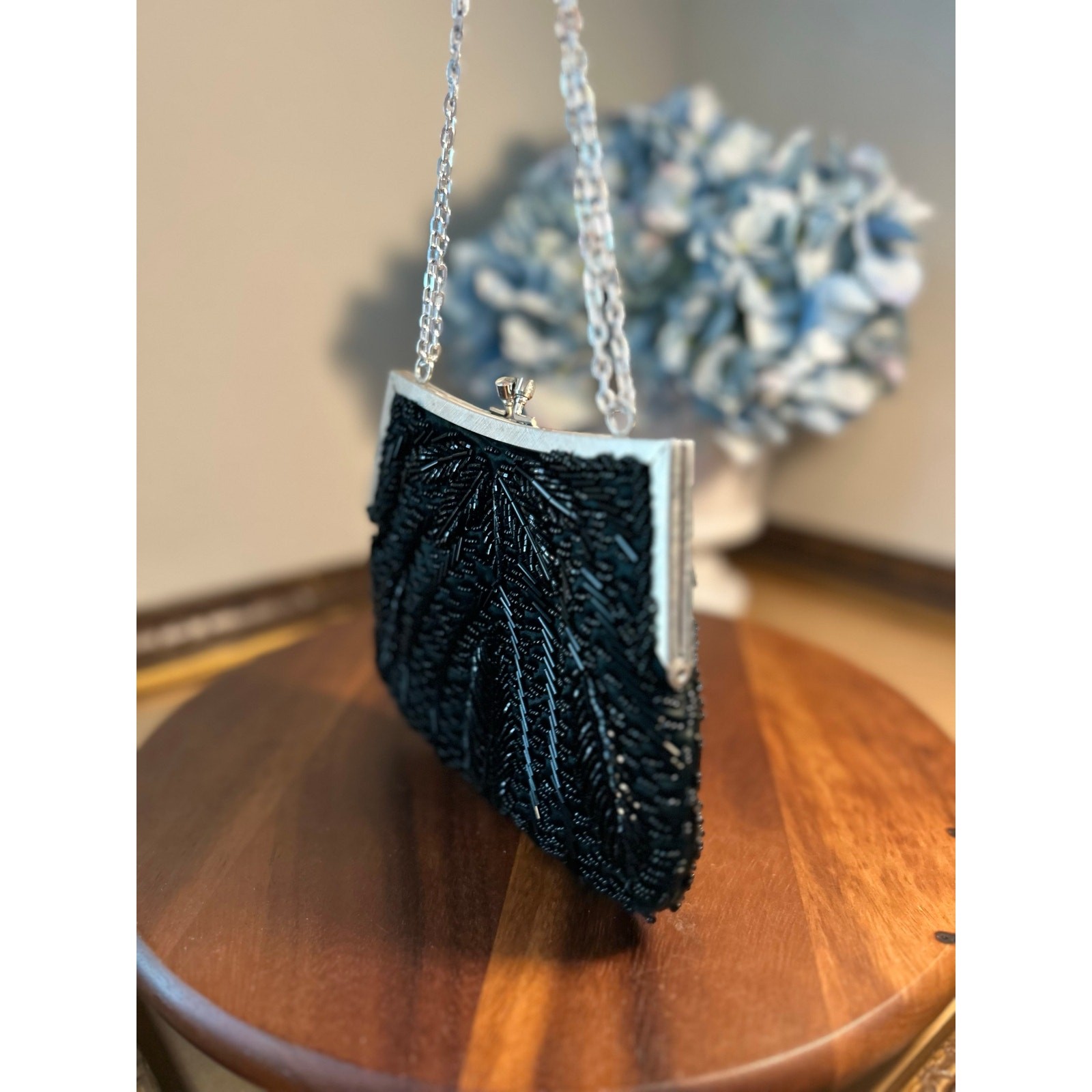 Beautiful Black Beaded Evening Bag