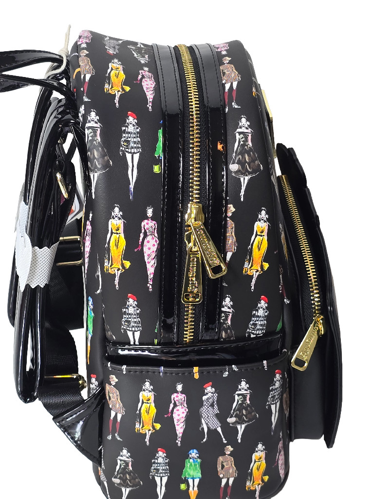 Loungefly Emily In Paris Limited Edition All Over Print Black Mini Backpack nwt