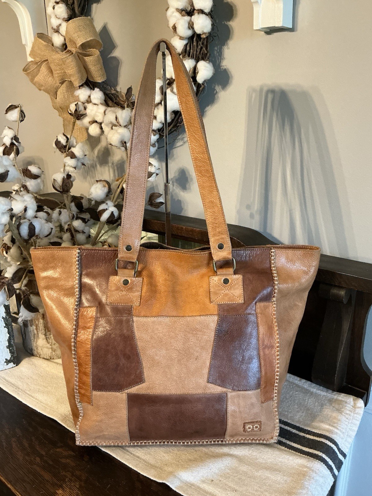 BED STU Leather Celindra LTC II Shoulder Bag Cafe Latte Tan Rustic Retail $345
