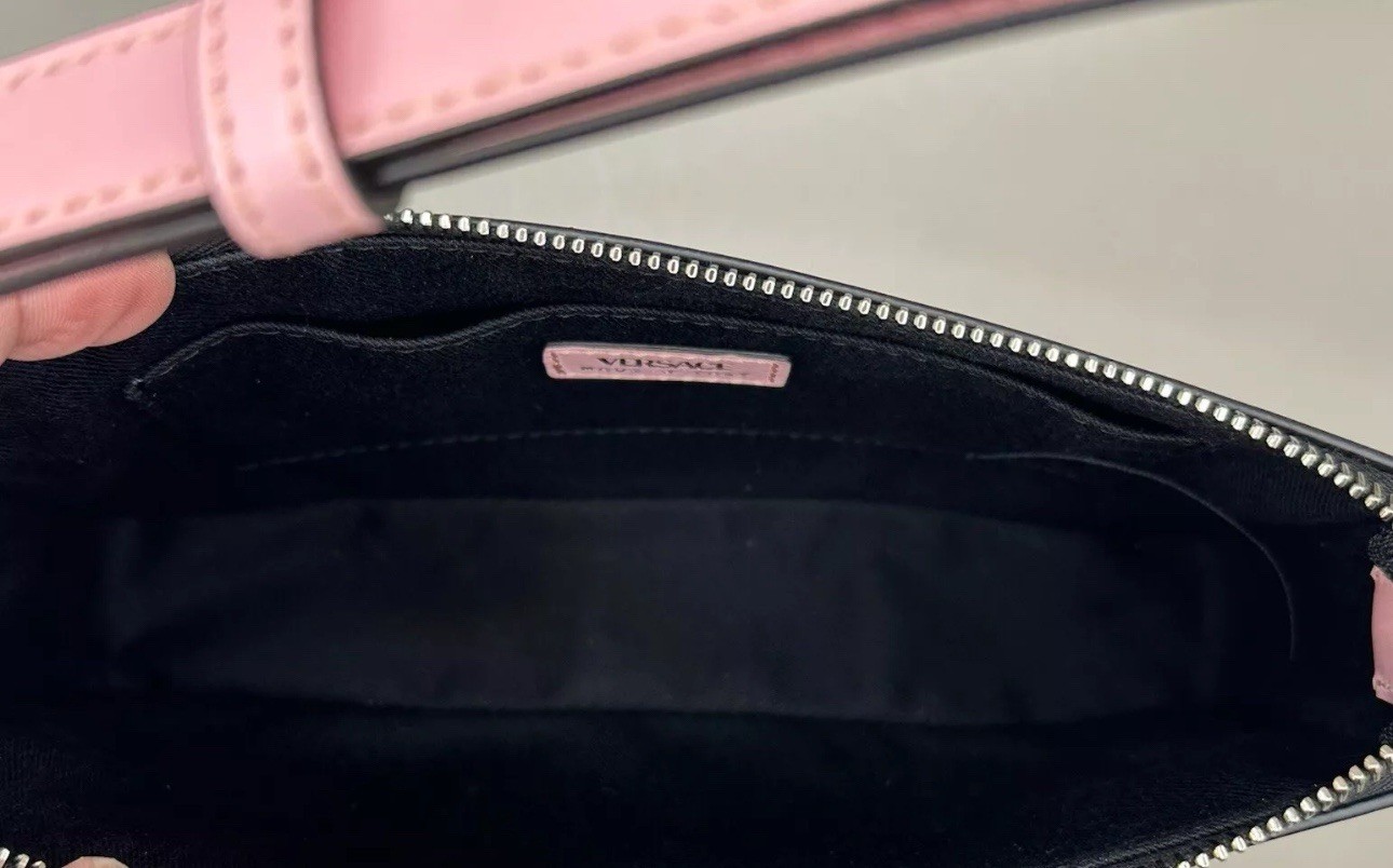 Versace La Medusa Shoulder Bag Calf Leather Purse Pink Authentic $1300
