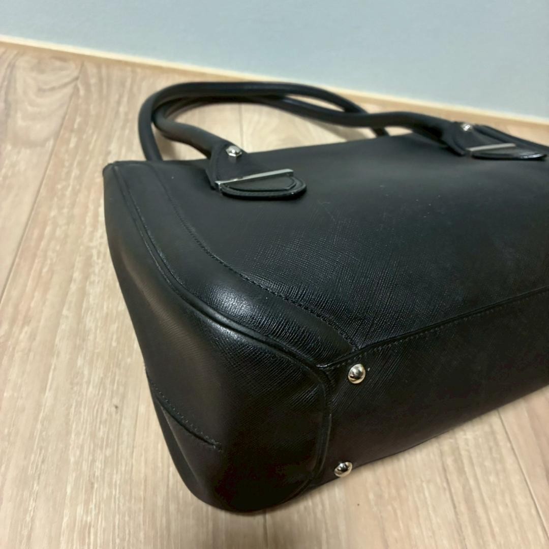 Authentic Ferragamo Gancini Leather Handbag 34cm Black Authentic Vintage