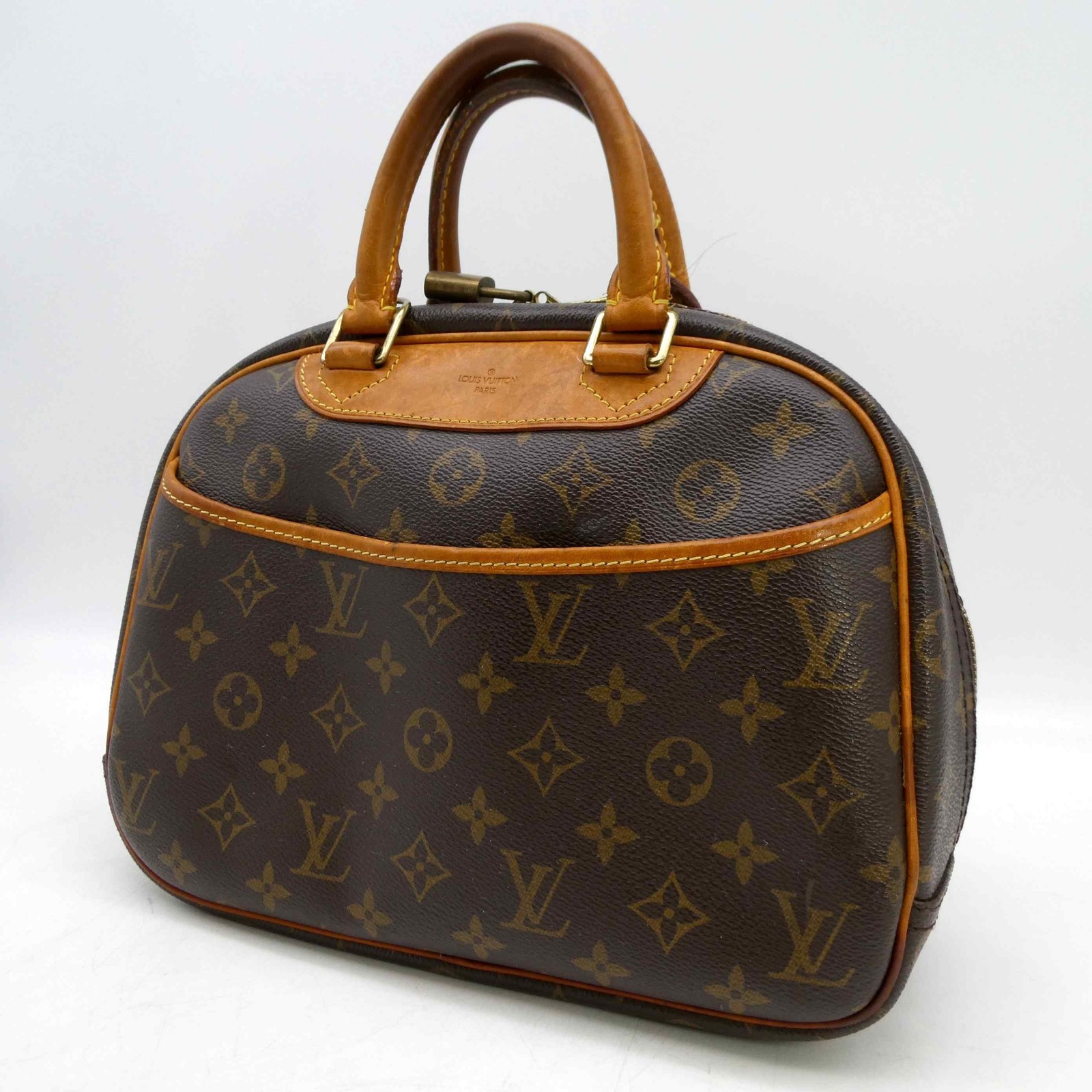 Louis Vuitton Trouville M42228 Monogram PVC Hand Travel Bag PVC w/Padlock 1127