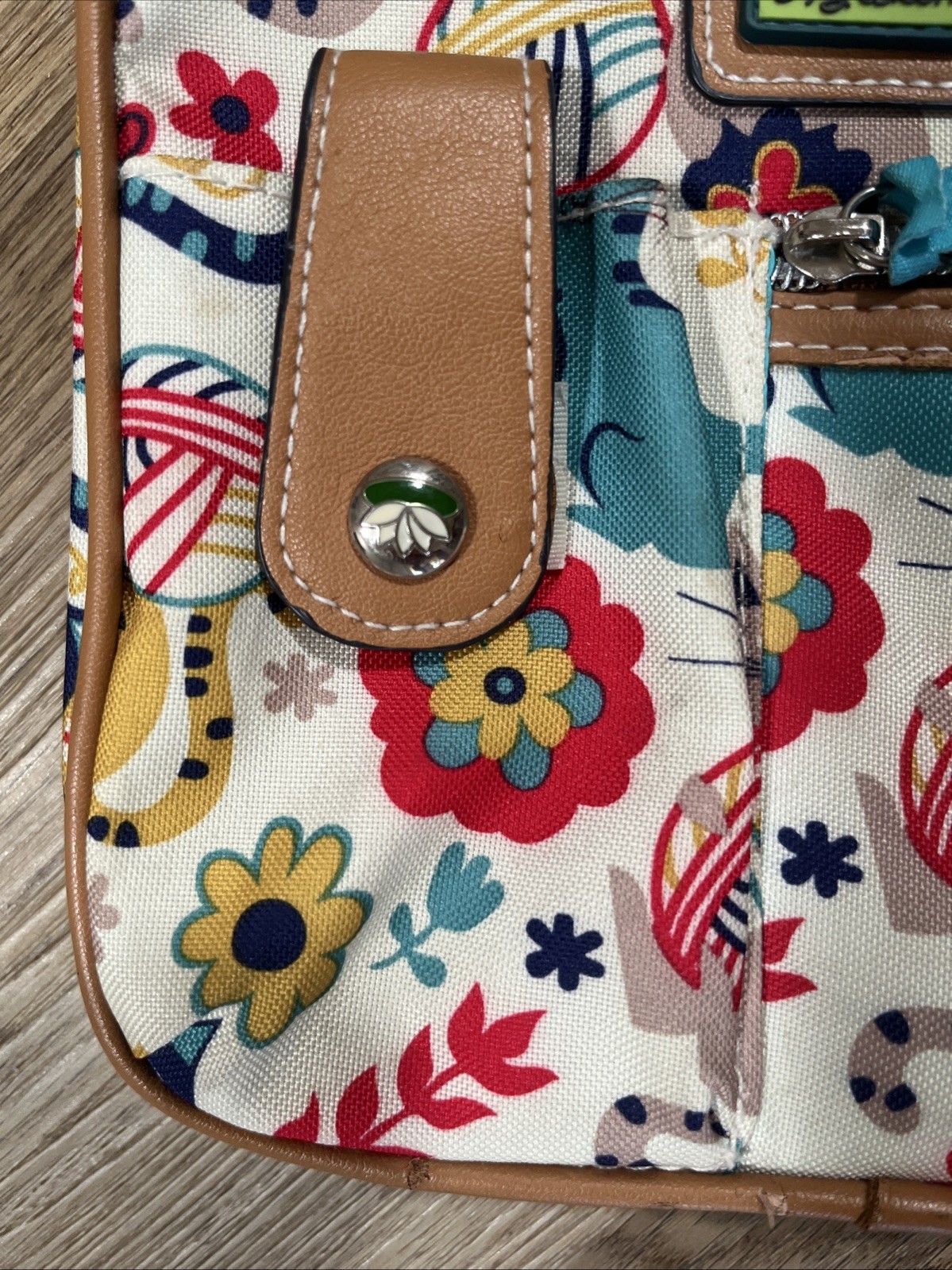 Lilly Bloom Crossbody Purse Bag Small Cats Print Zip Closure