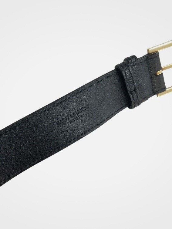 1300$ Saint Laurent Cassandre Classic Belt Bag in Black Color Calfskin Leather.