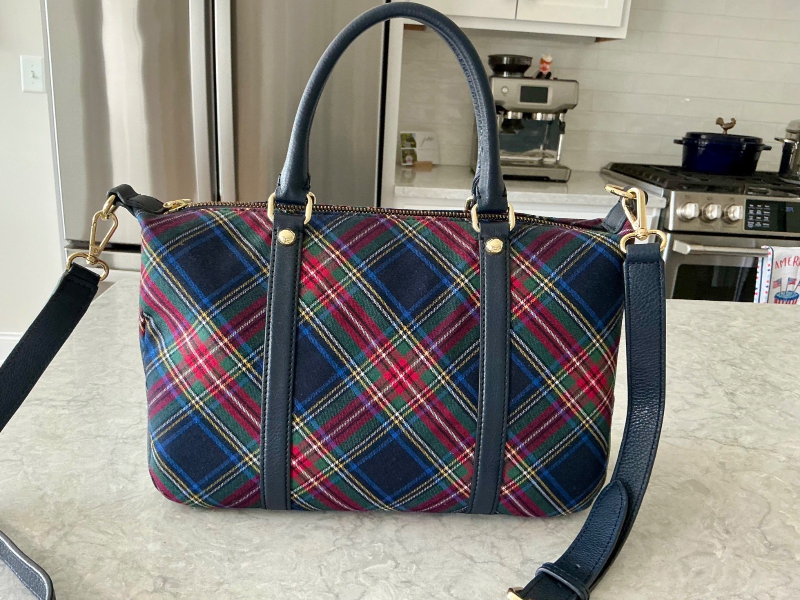 Talbots Multicolor Plaid Satchel Handbag