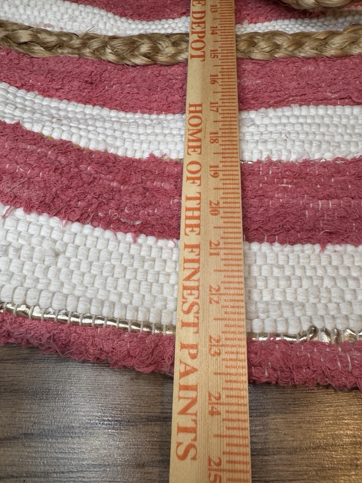 POL Pink And White Striped XL Jute Beach Tote NWT