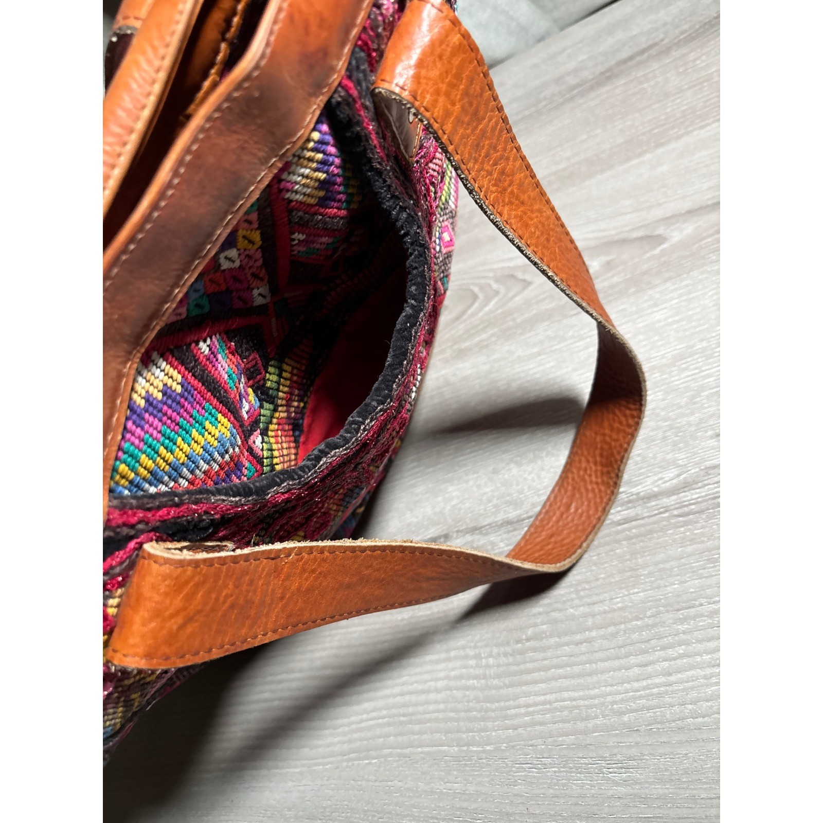 Nena & Co. Leather Bag Purse Beaded Woven Boho Shoulder Bag Festival Artsy West