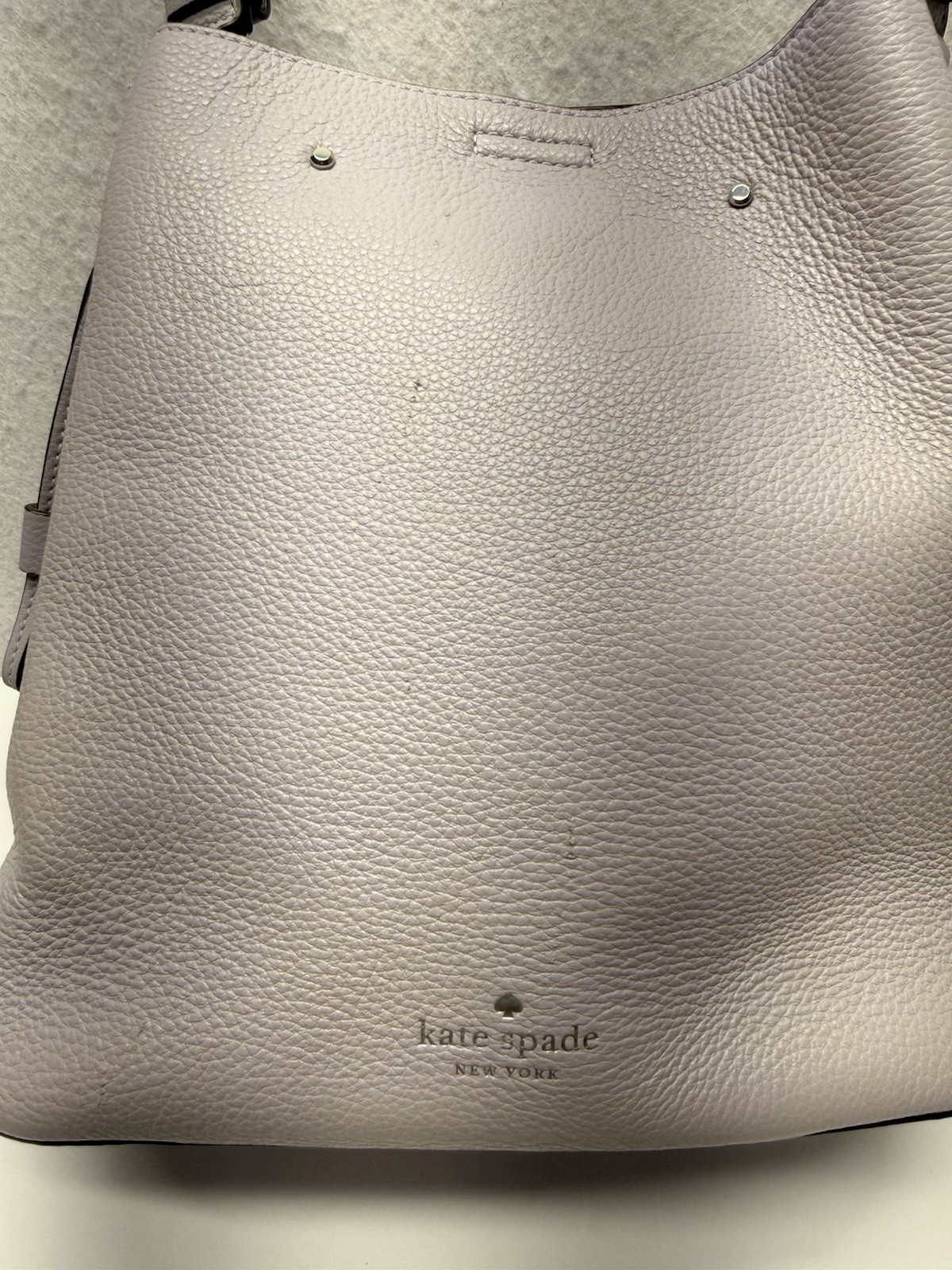 Kate Spade Marti Large Leather Bucket Bag Shoulder Purse Frozen Lilac WKRU6827