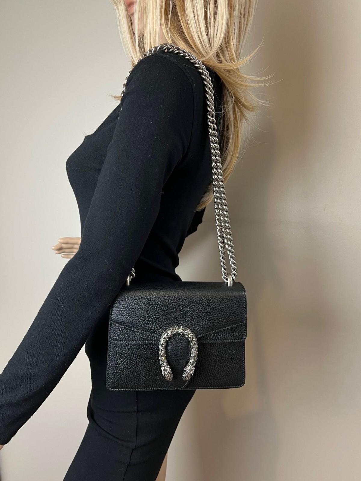 Gucci Dionysus Cyrstals Black Leather Small Shoulder Bag Ebay Live