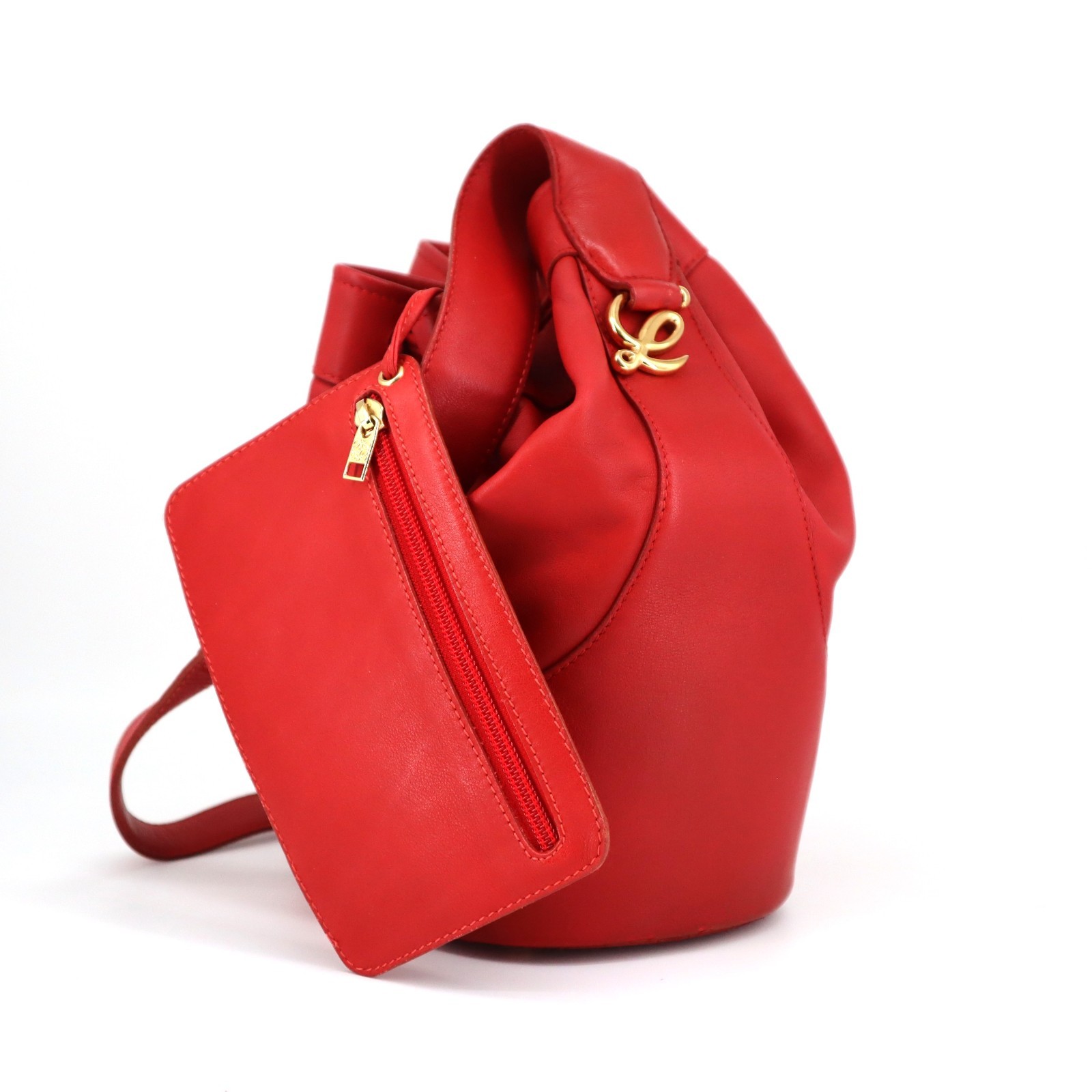 [Pre-owned] Loewe Drawstring Bucket Shoulder Bag with Pouch