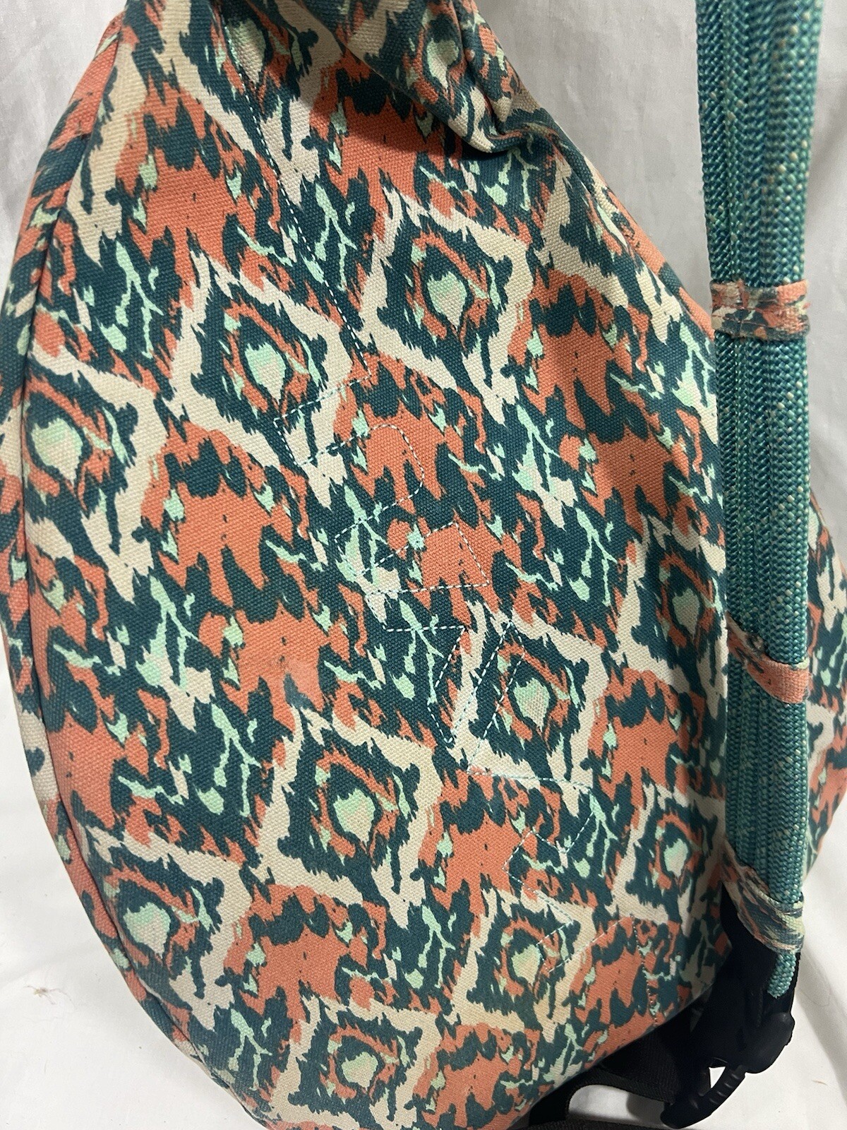 Kavu Rope Sling Rope Bag Crossbody Polyester Teal/pink Multi Color Large
