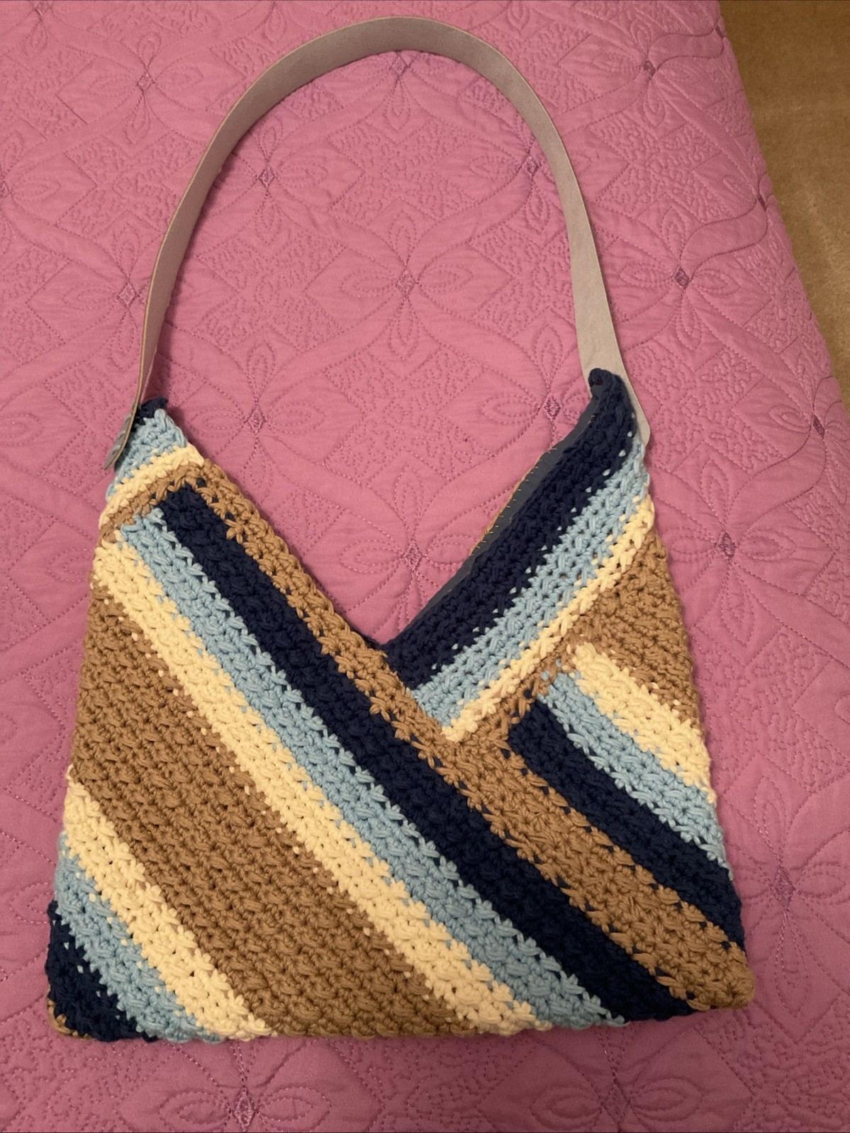Handmade Crochet Colorful Cotton Yarn Bag