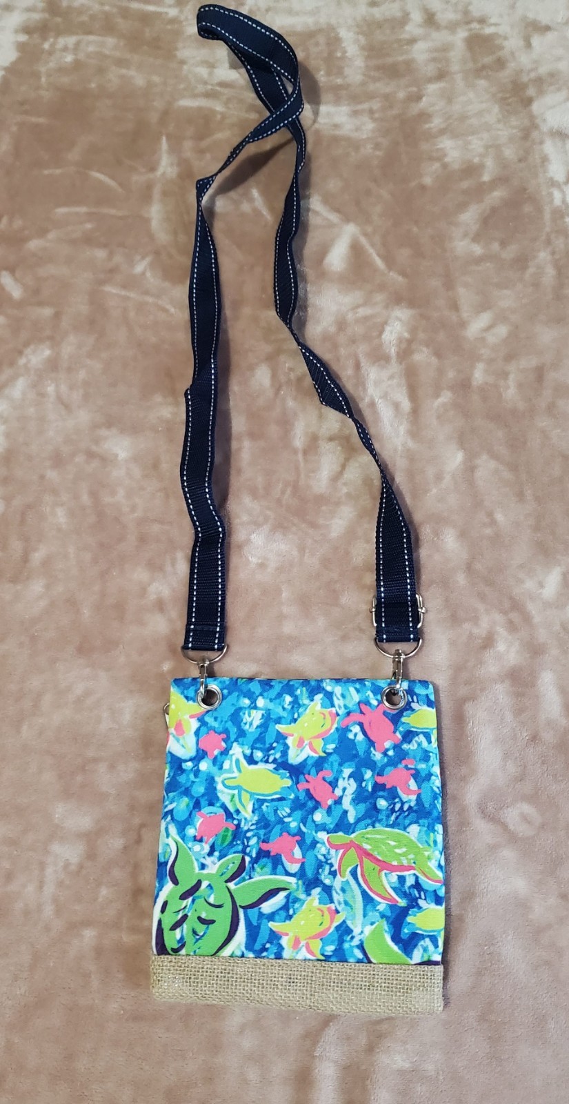 NWT Aqualux Miami Hip Crossbody Bag Purse Travel Pouch Tropical Sea Turtle