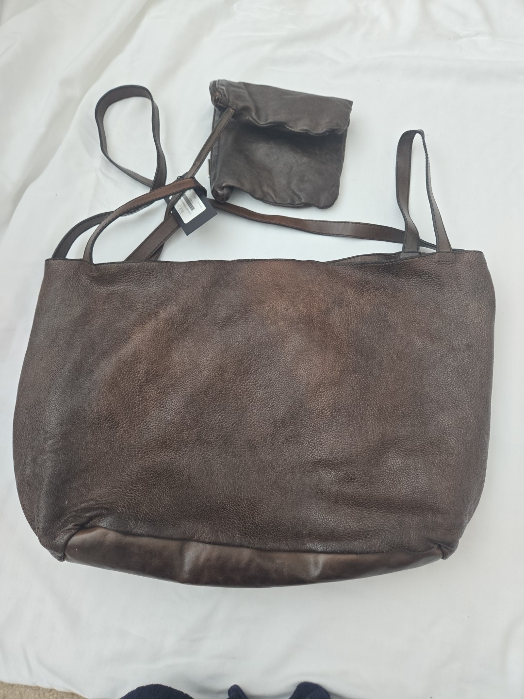 Numero 10 Tote Shoulder Bag Purse Authentic Leather Brown Vintage Processing