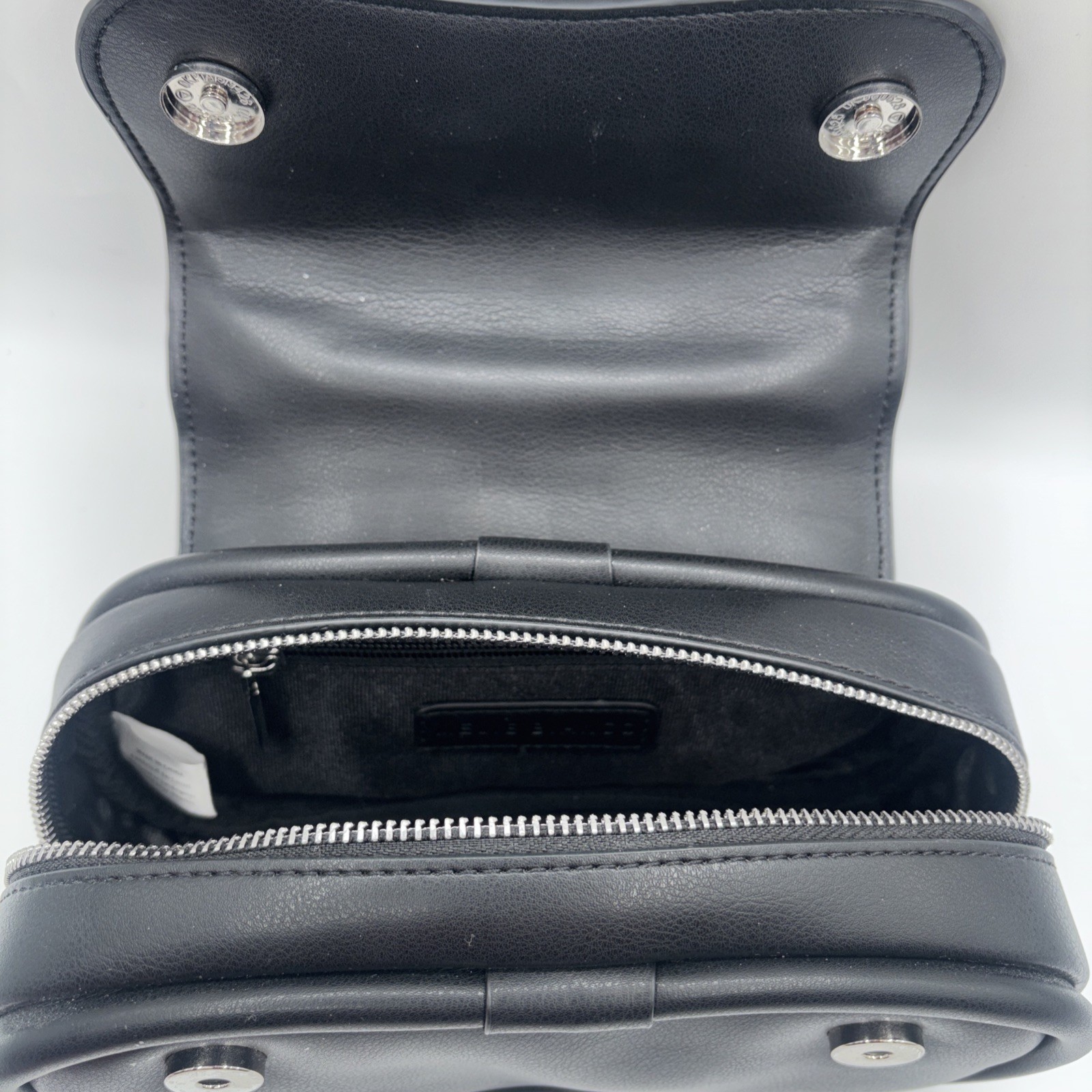 Melie Bianco Cici Sky Recyled Vegan Purse Bag Black Top Handle New No Tags