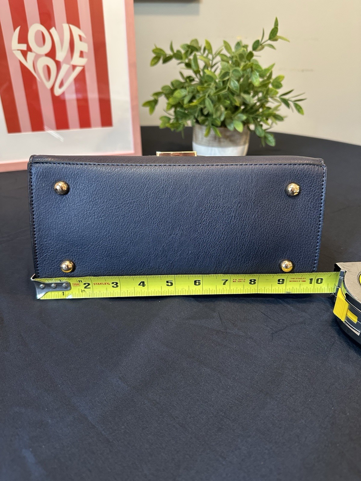 Dune London Pink/Navy Colorblock Satchel Top Handle Clasp Frame Gold Det Strap