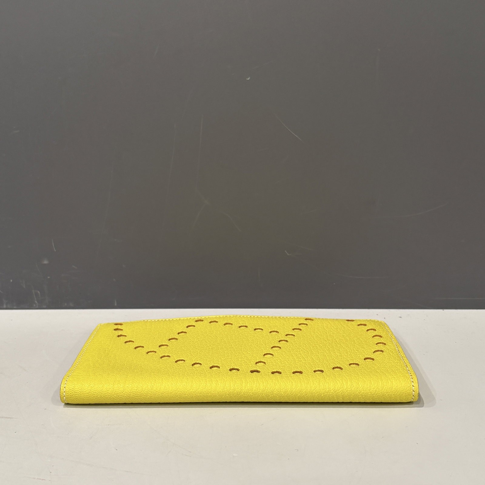 Hermes Continental Wallet 9r Lime Chevre Mysore (xx041026a2)