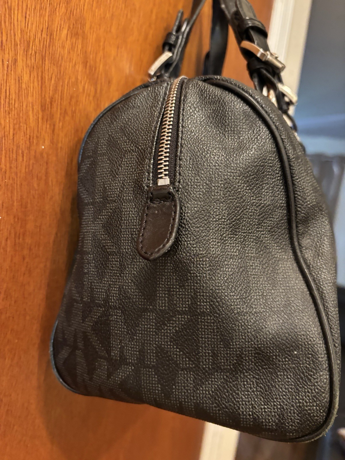 Michael Kors Signature Medium Grayson Satchel Bag Black