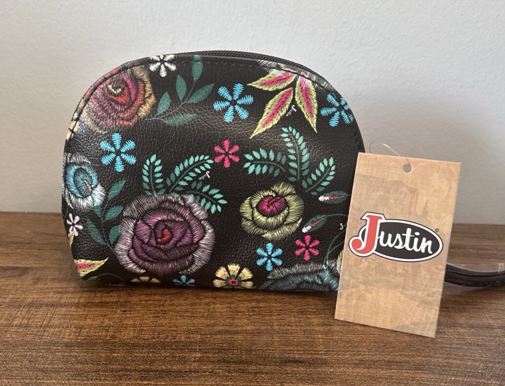 Justin Floral Dome Bag NWT 6×6 In