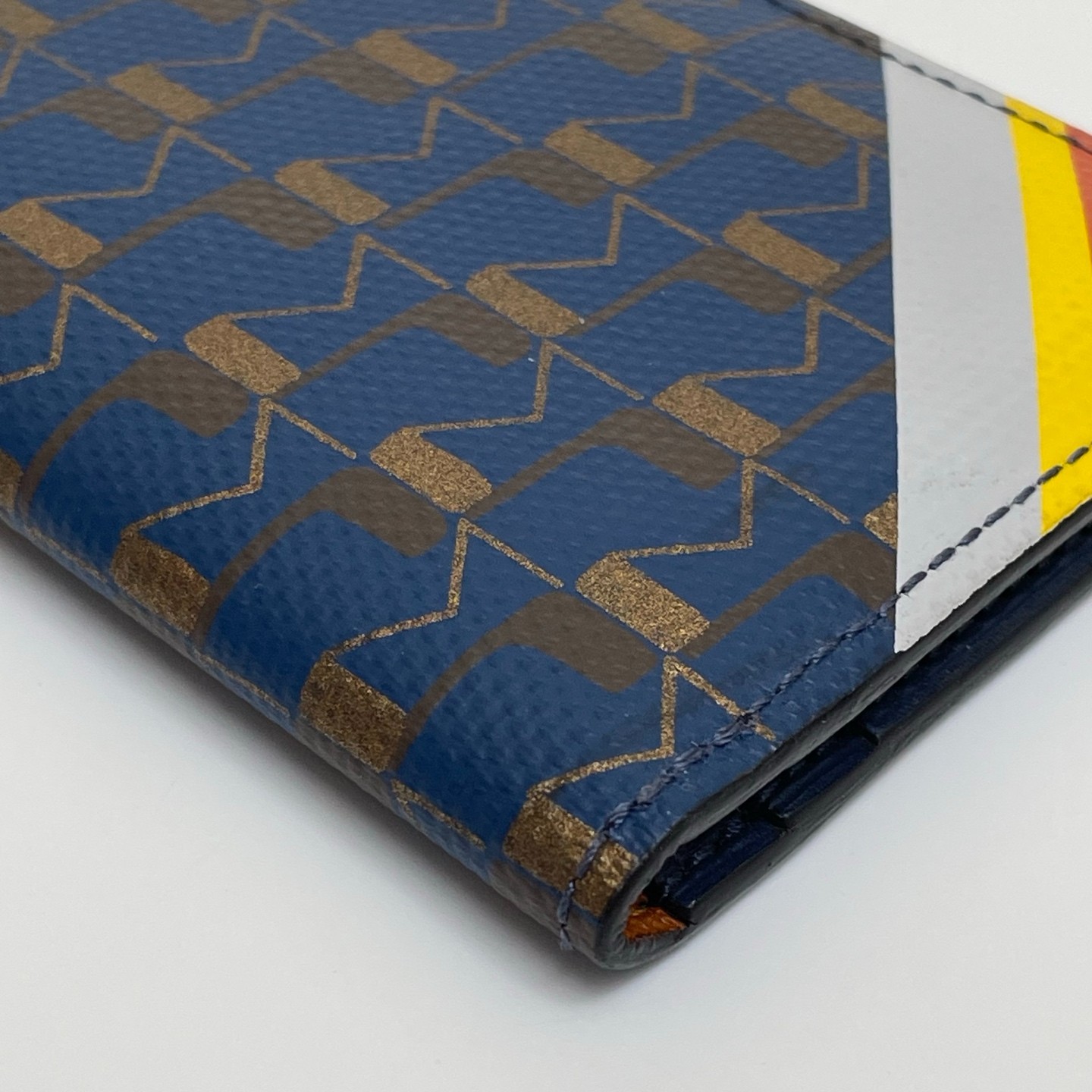 MOYNAT Vitesse Double-Folded Card Holder Indigo Bronze Toile 1920 Monogram Canva