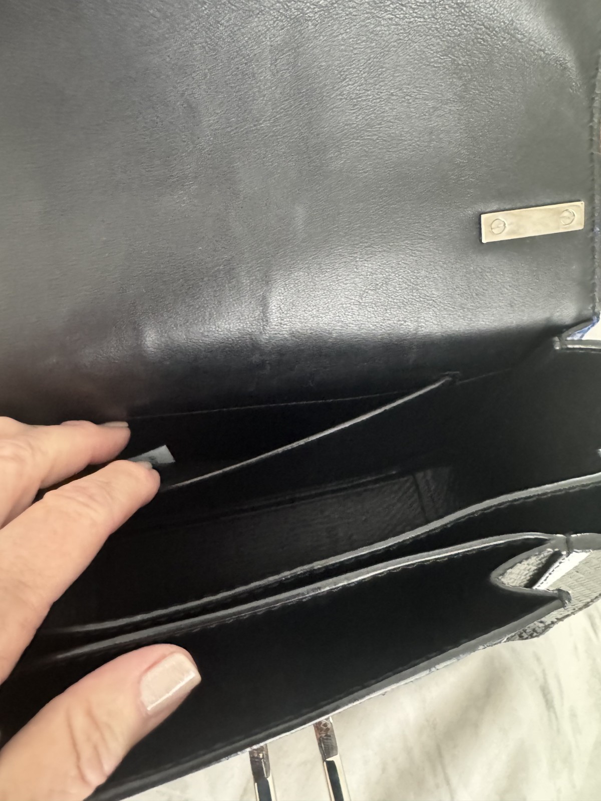 Proenza Hava Bleach Stripe Black/White/Blue/Brown Snakeskin and Leather