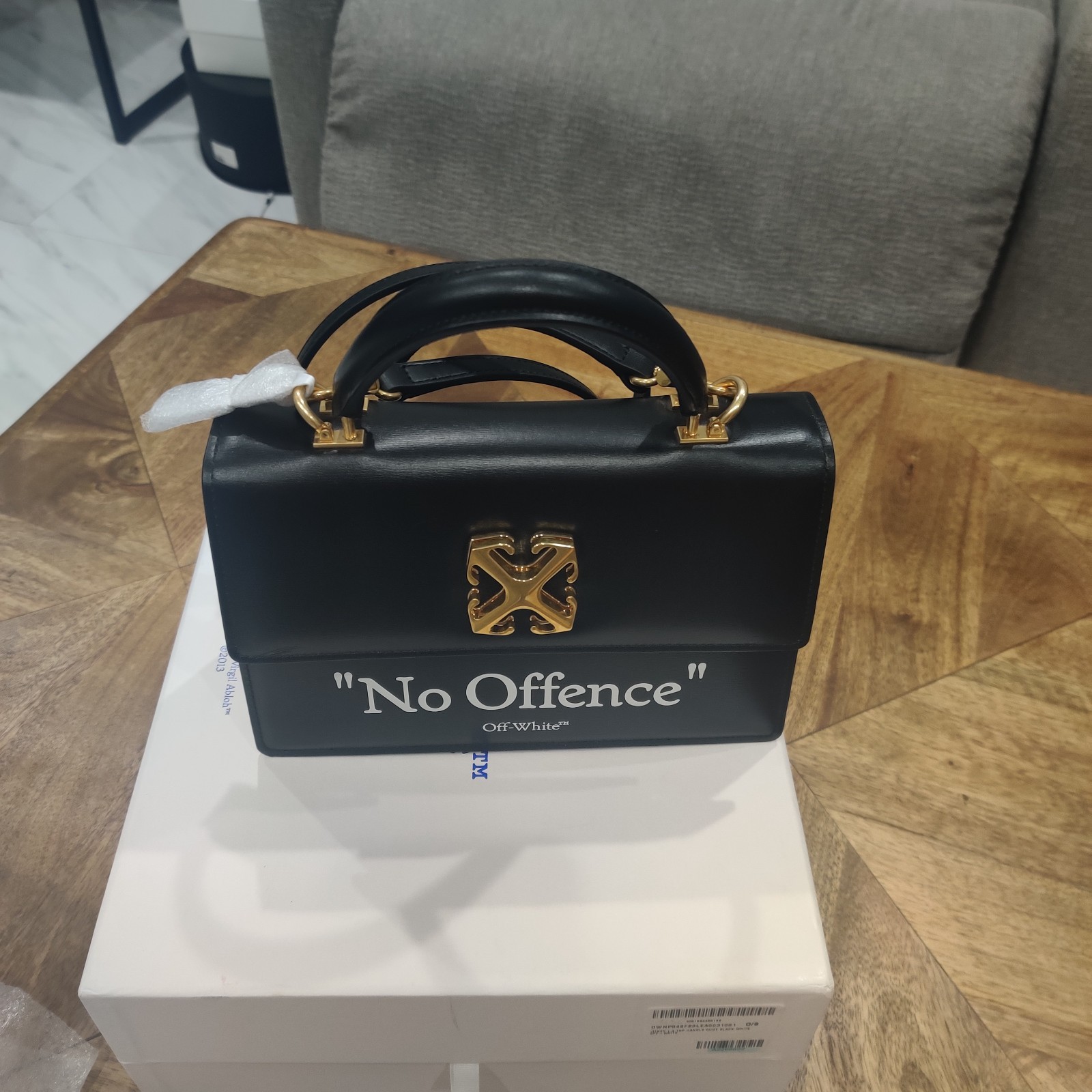 OFF-WHITE Jitney 1.4 Leather Handbag New $1994.00