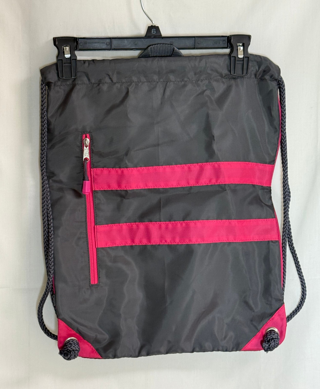 NWT FUEL Waterproof Drawstring Pouch Bag – Gray & Pink – 18″ x 14 3/4″ – New