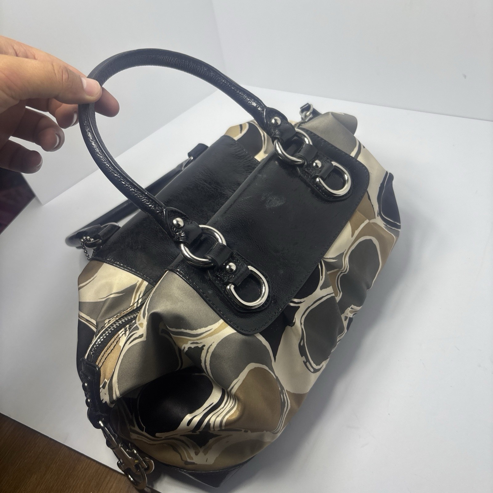 Coach Ashley Signature Satchel Tote Bag Patent LTHR Trim NoG1194-F17650