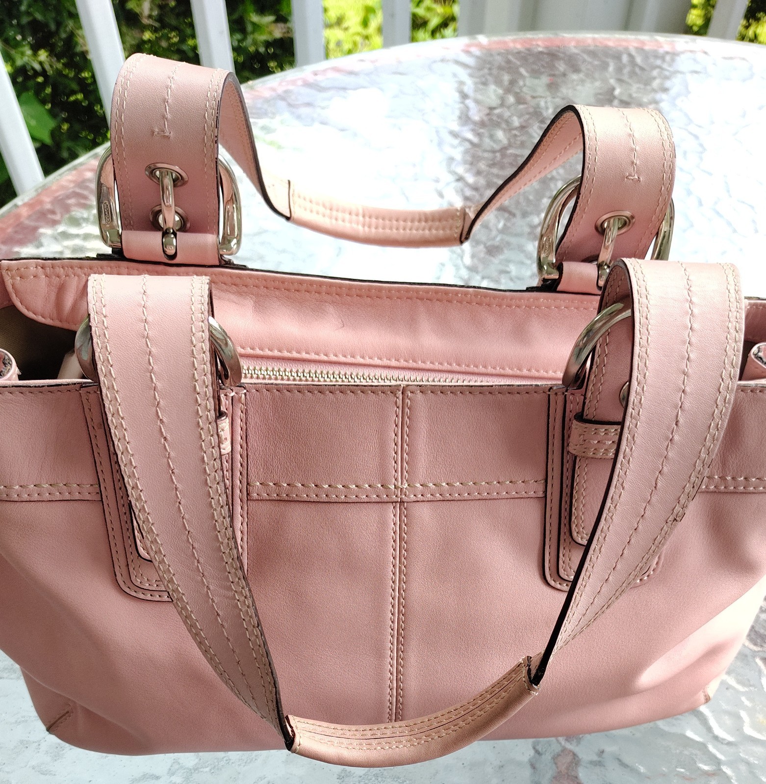 Coach LARGE F13732 Vintage Pink Soho Y2K Pleated Leather Shoulder Bag & Wallet