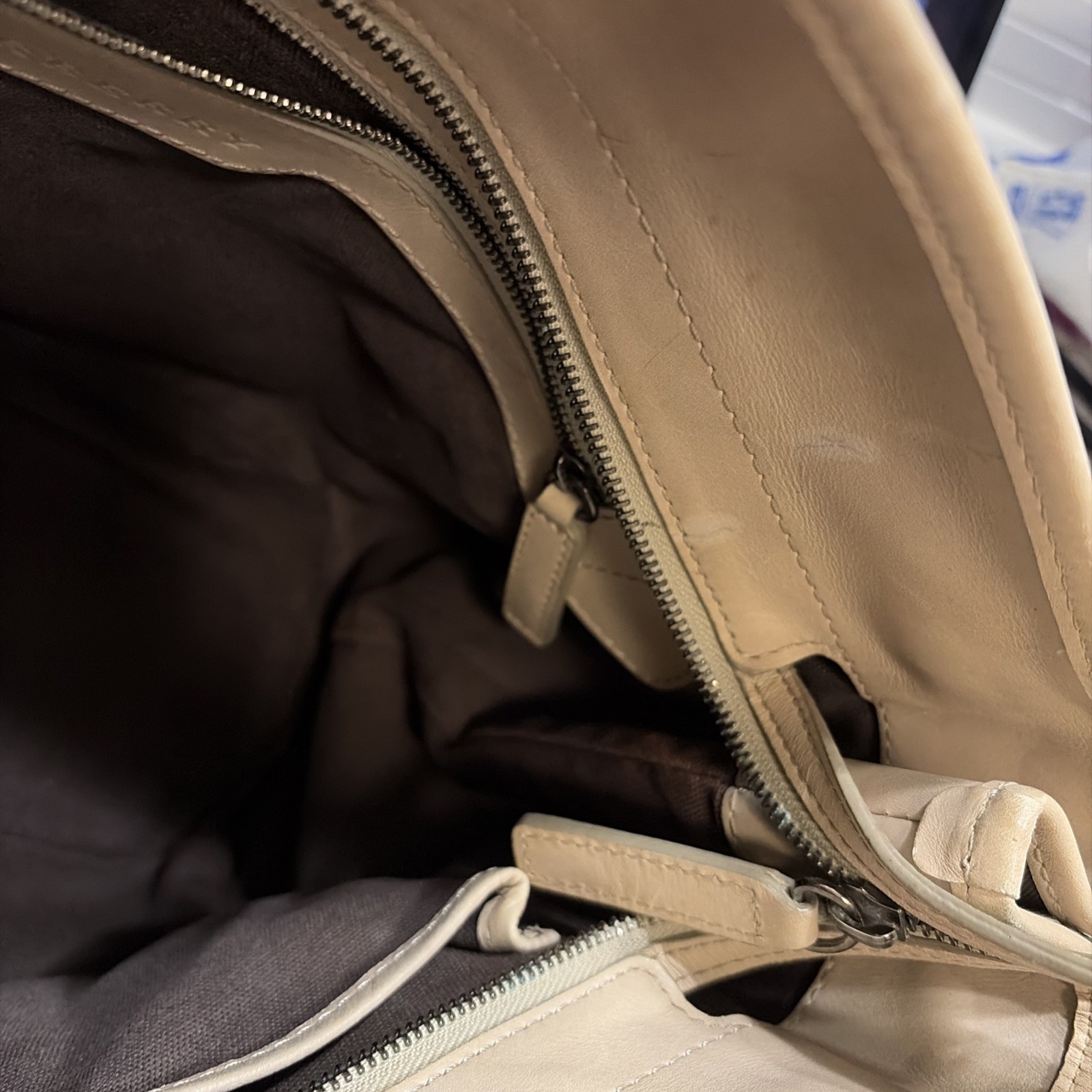 Burberry Beige Leather and PVC Totes Bag