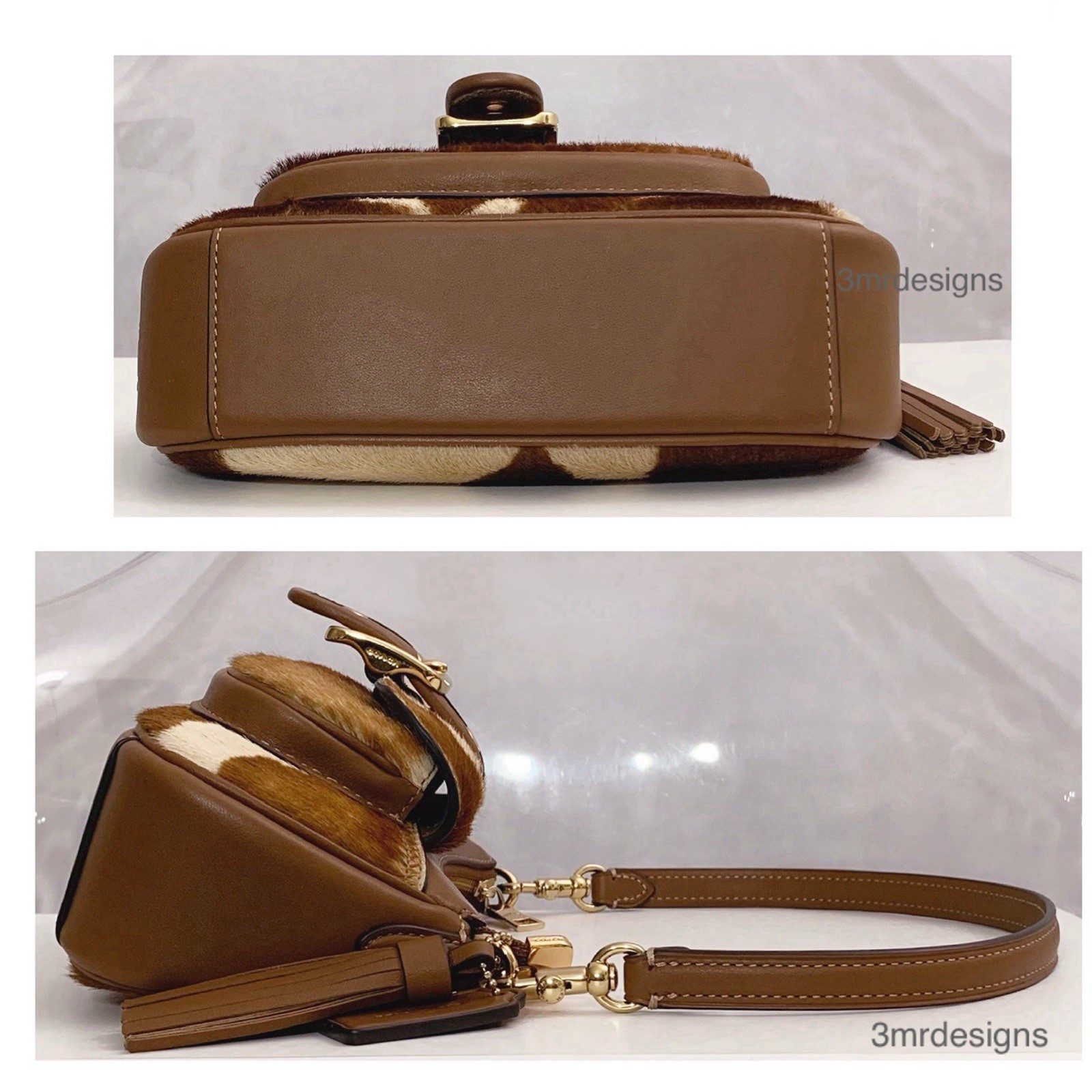 NWT COACH Ashton Mini Haircalf With Cow Print Smooth Leather Purse/Crossbody Bag