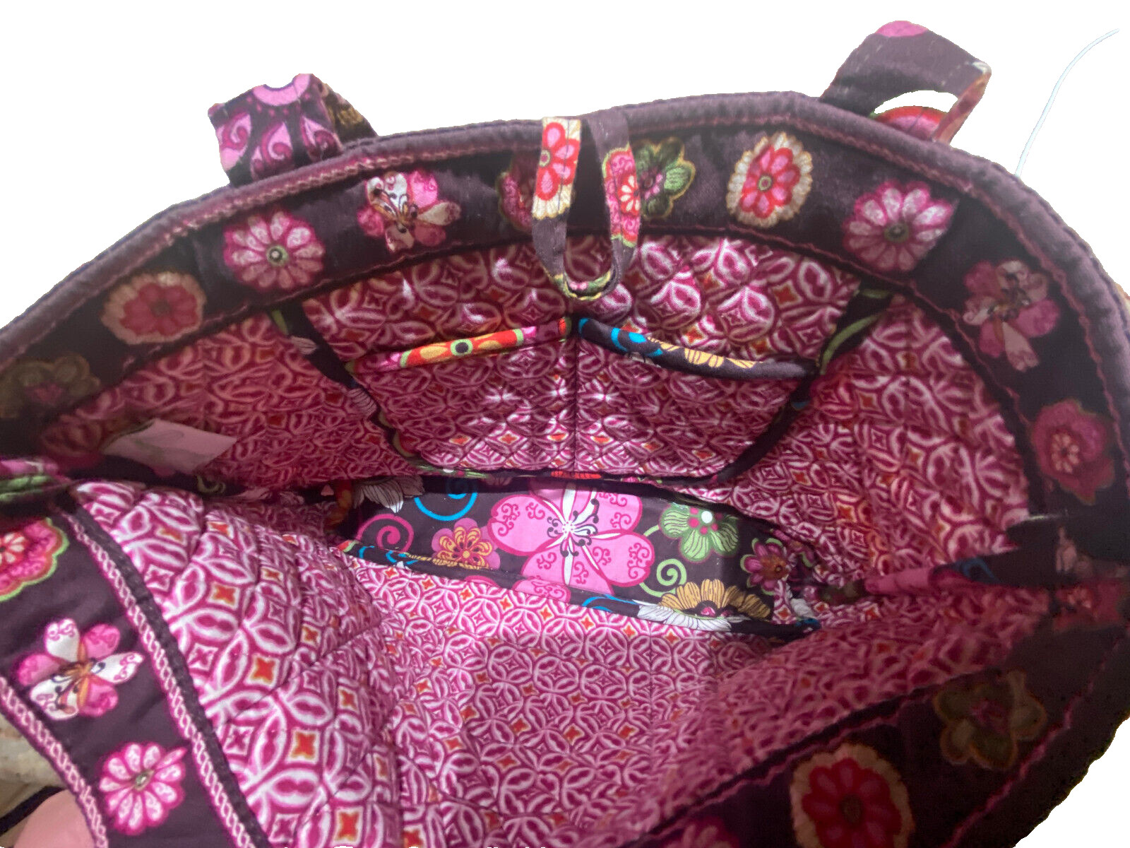 Vintage Vera Bradley Mod Floral Pink Tic Tac Toggle Tote – Retired 2007