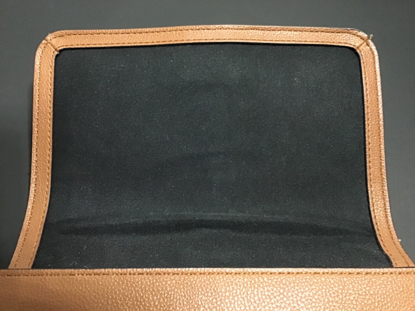Chaps Women’s Purse Cognac Compact- 5.5×9” Shoulder Strap Silver-toned Accents