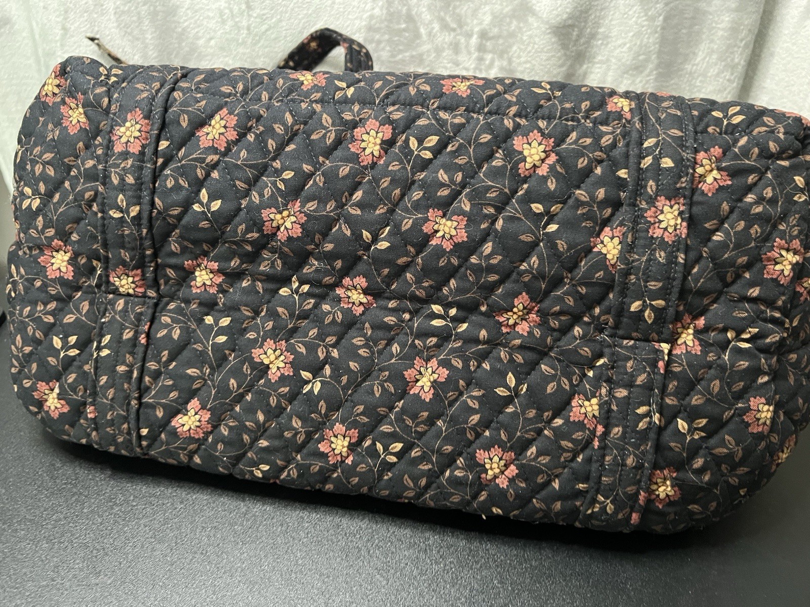 Vintage Vera Bradley Black Walnut Miller Bag NWT Large Quilted Travel Tote