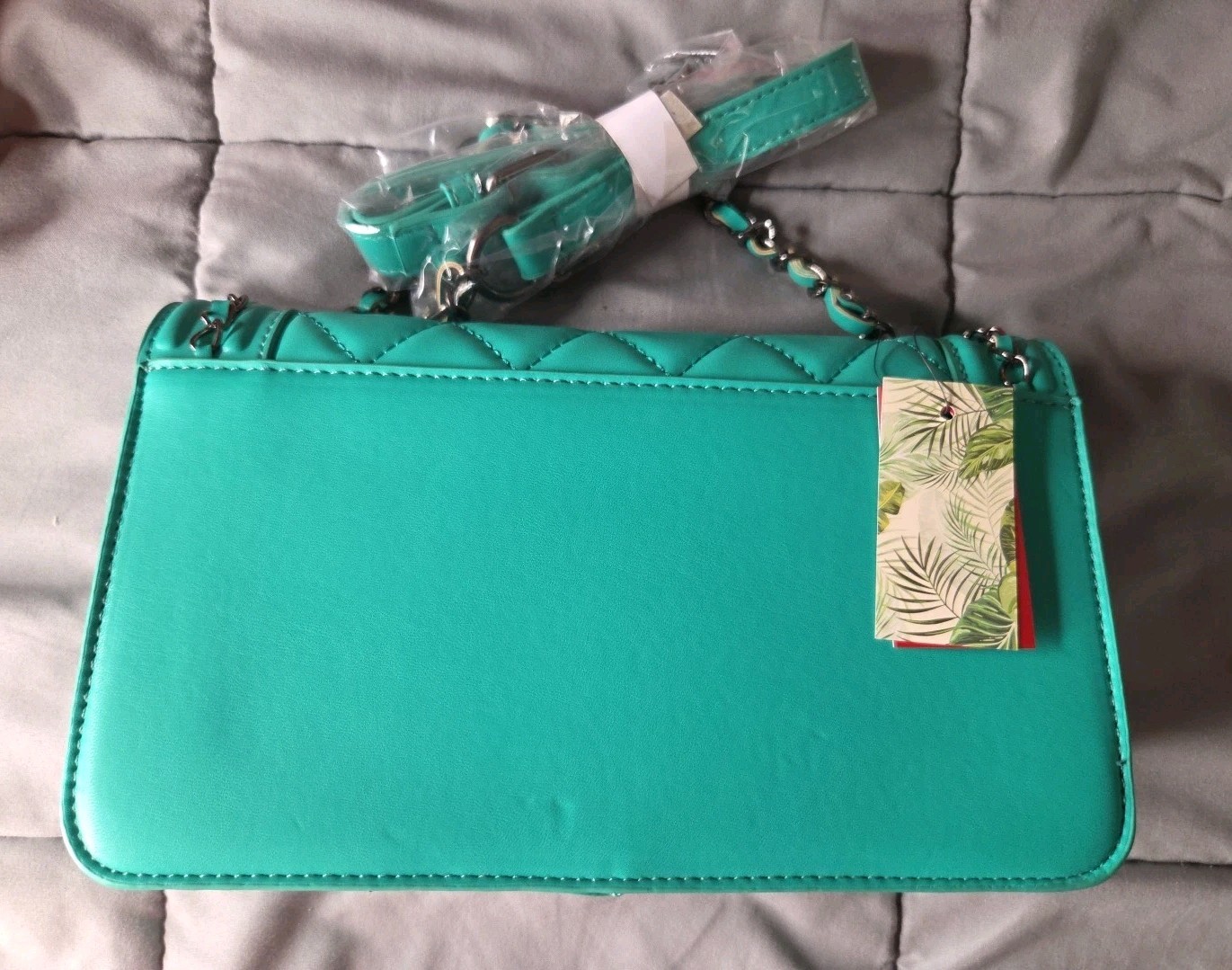 Badgley Mischka Crossbody Bag W/Frame & Chain On Front BM-4142 Green NIP