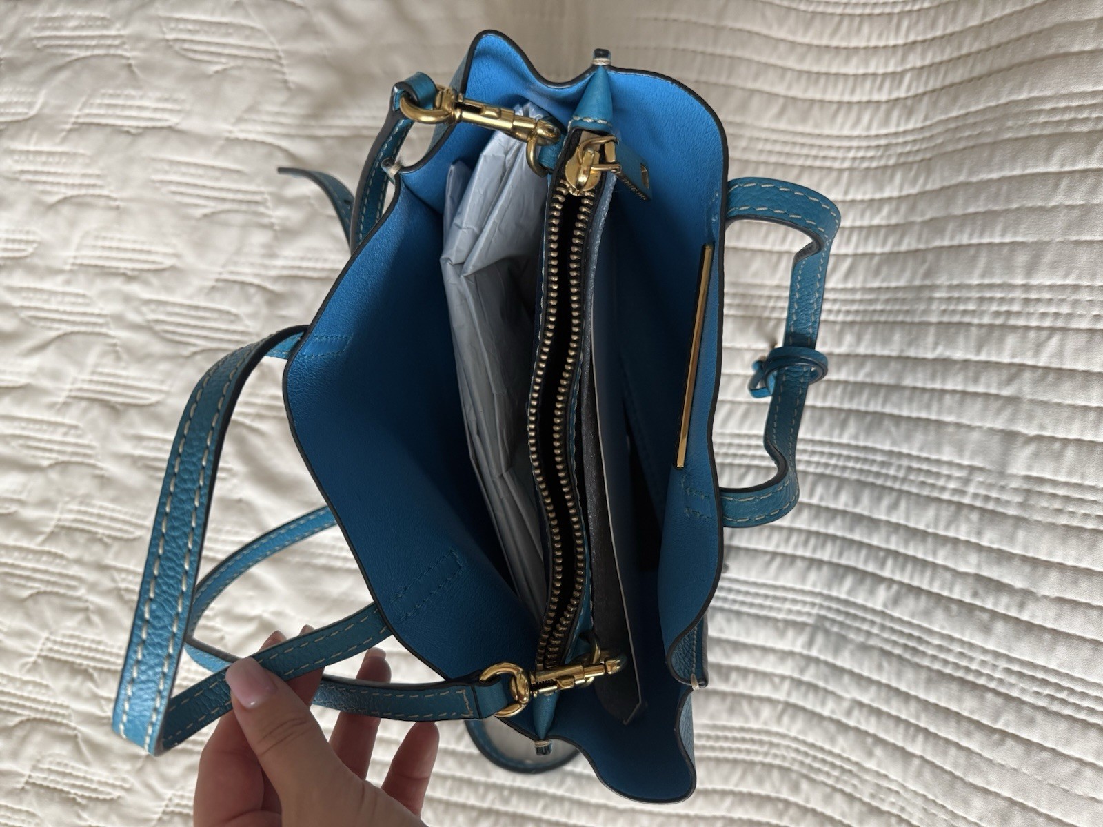 MARC JACOBS Limited edition Blue Small Tote Top Handle Detachable Strap Zip
