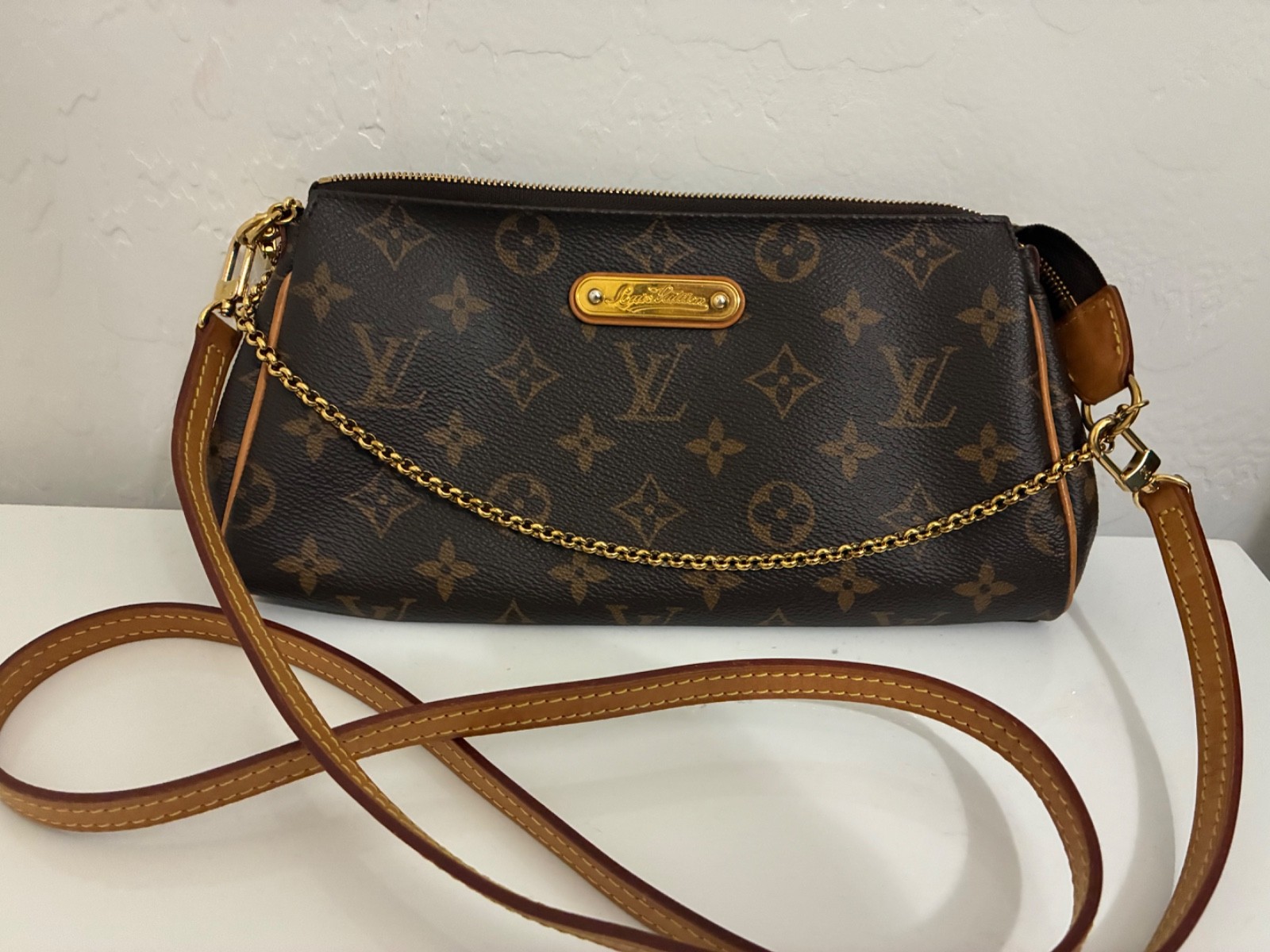Louis Vuitton Eva Crossbody Brown Canvas Coated Monogram
