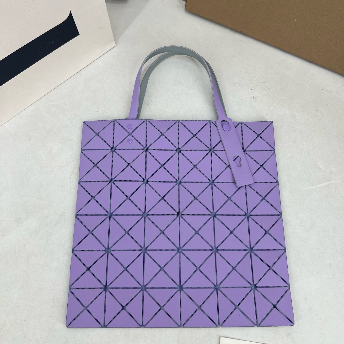 B A O Bag Leather-Like Matte Tote 2-Tone Design Soft Luster Finish Elegant