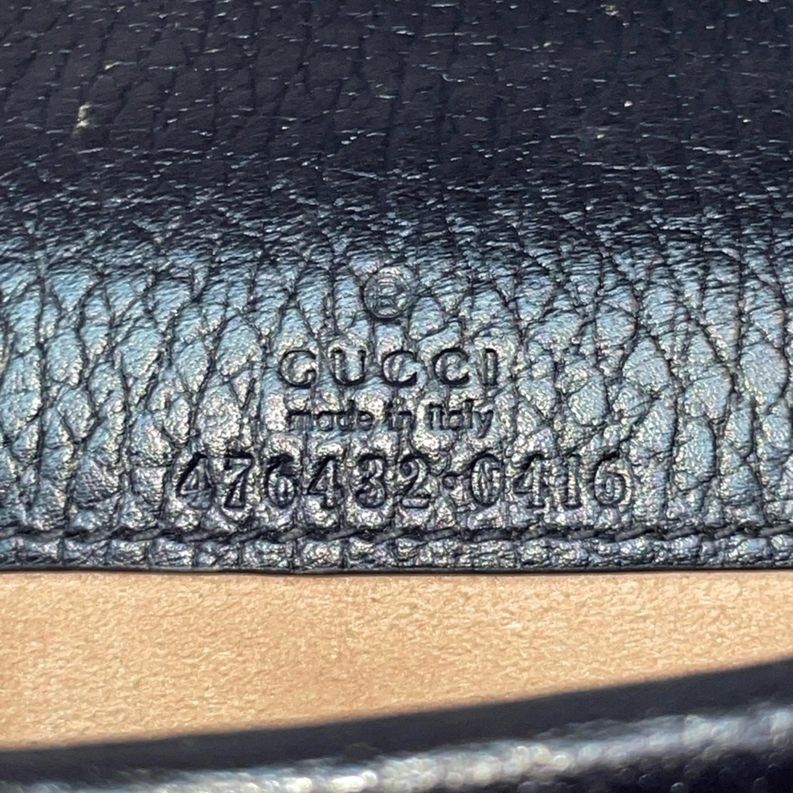 Gucci Dionysus Super Mini Crystal Black Leather Chain Crossbody Bag 476432