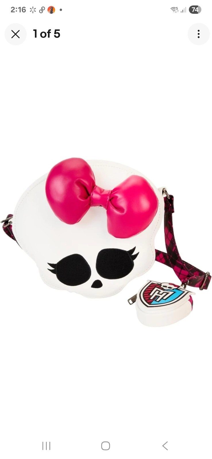 Loungefly Monster High Skullette Crossbody Bag with Coin Bag New With Tags