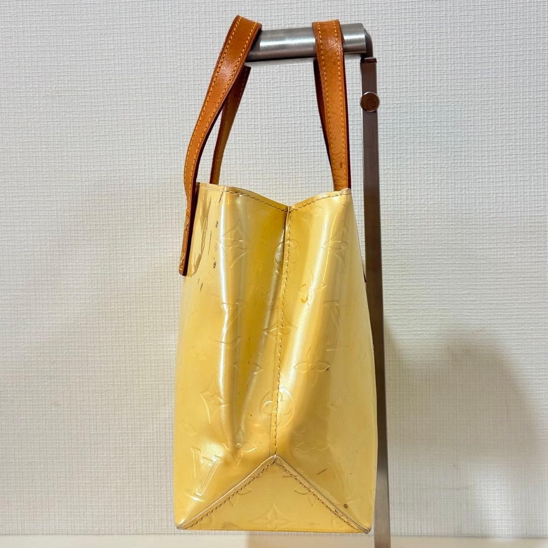 LOUIS VUITTON Vernis Reed PM M91990 Bag Yellow Monogram Leather 22.5x18x10.5cm