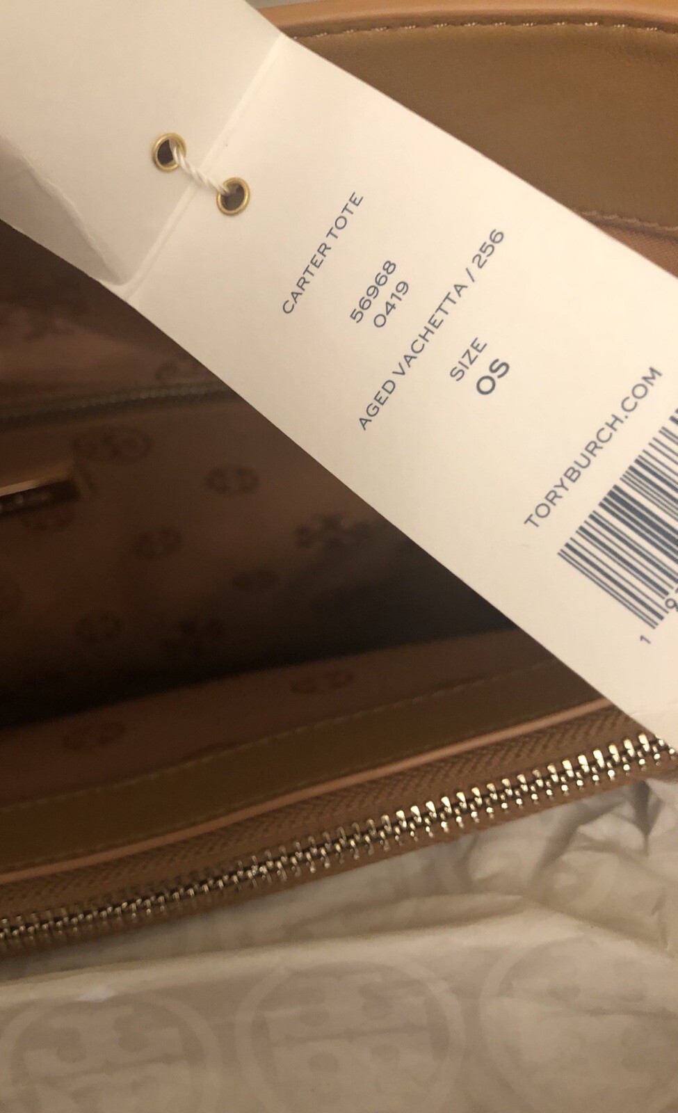 NWT Tory Burch Carter Smooth Leather Tote in Aged Vachetta