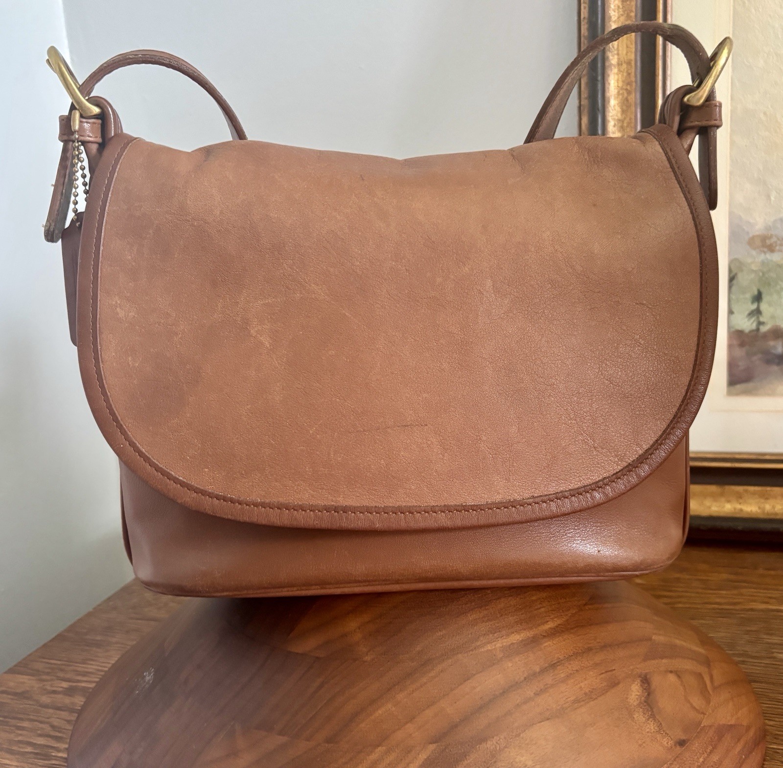 COACH 4150 Fletcher Brown Crossbody Bag Vintage Flap Zipper Made in USA