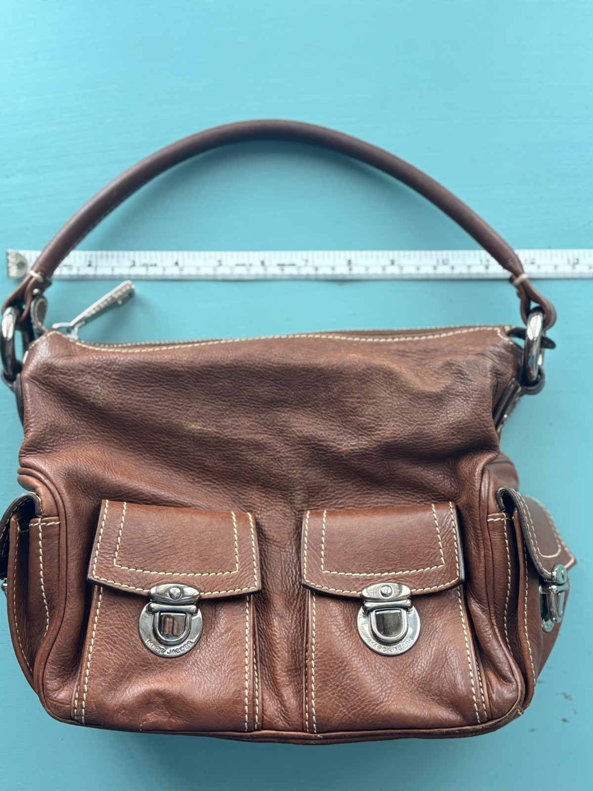 Vintage Marc Jacobs Blake Leather Hobo Bag feat. Iconic Silver-tone Push-lock