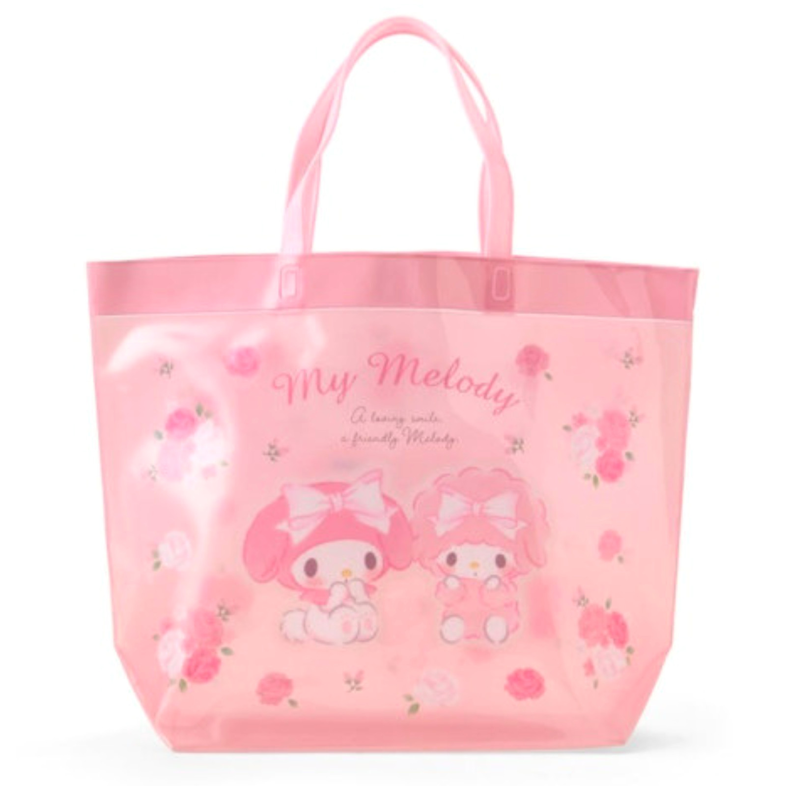 Japan Sanrio My Melody Pool Bag Illustrated Jelly Tote Bag Pink Clear Beach Bag