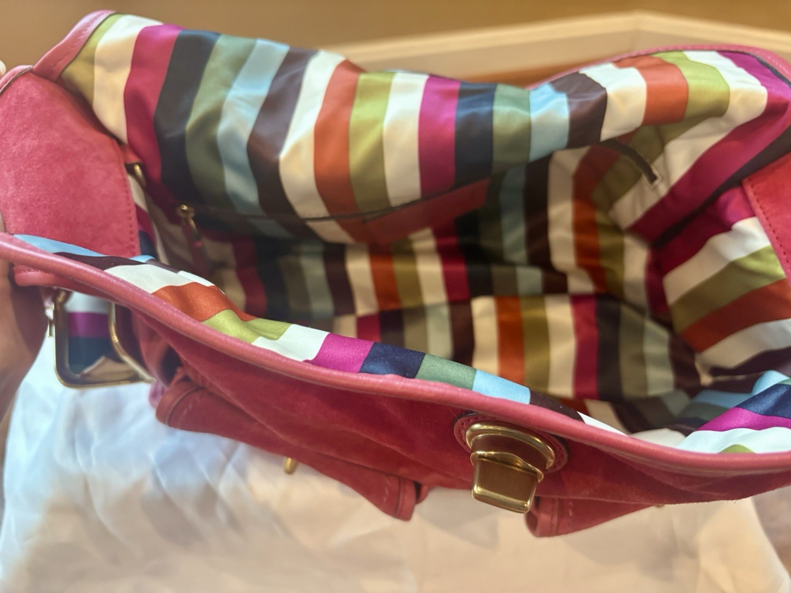 Limited Edition Archival Coach Bleecker Haversack Style #12797 Raspberry/Pink