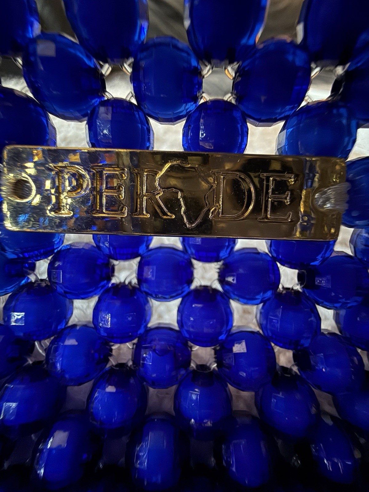 Perade Citron Aniya Cobalt Blue Beaded Mini Handbag | Handmade Statement Purse