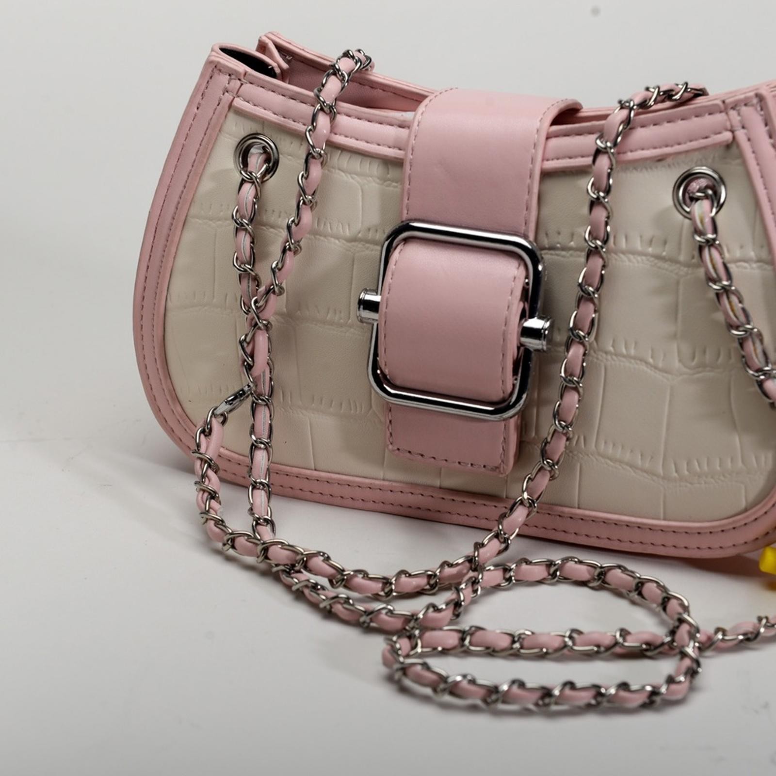 Elegant Pink and Cream Women’s Bag