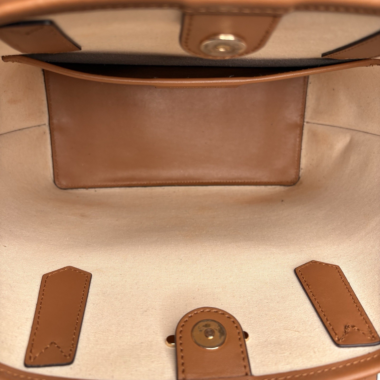 Michael Kors Jane Large Tote Handbag Vanilla & Acorn Monogram Canvas W/ Dust Bag