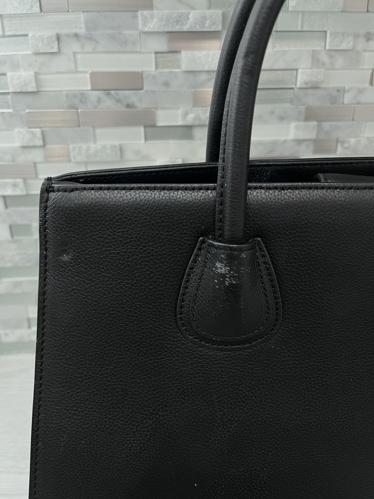 Moncrief London Victoria Black Italian Leather Purse Bag Tote Handbag